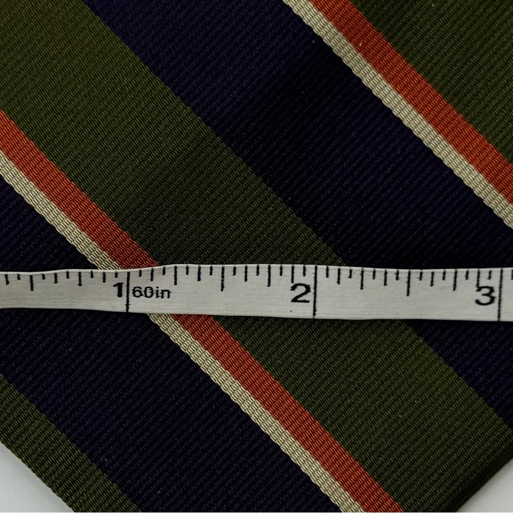 Polo By Ralph Lauren Green / Purple Stripe‎ Tie 100% Silk made in Italy New NWT - Picture 8 of 9